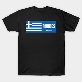 Rhodes City with Greek Flag T-Shirt